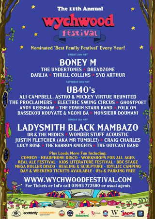 Poster for the 2015 Wychwood Festival.