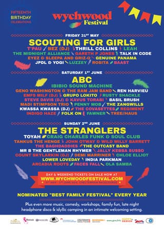 Poster for the 2019 Wychwood Festival.