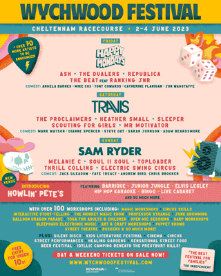 Poster for the 2023 Wychwood Festival.