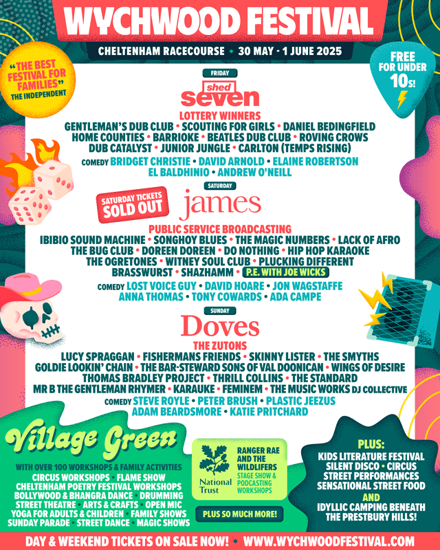 Poster for the 2025 Wychwood Festival.